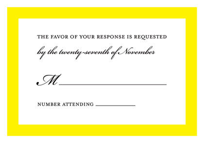 Yellow Border Simple Party Invitations