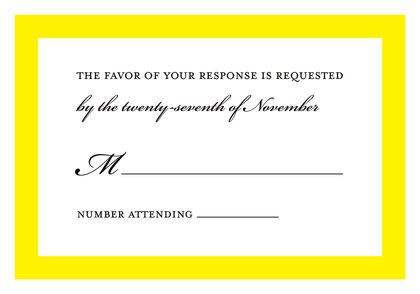 Simple Black Border RSVP Cards