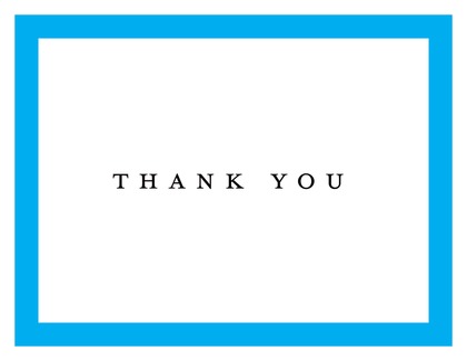 Simple Aqua Border Thank You Cards