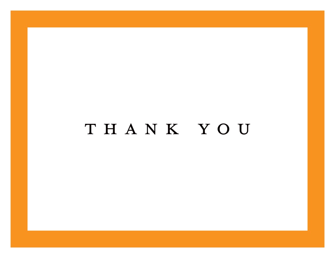 Traditional Orange Border Thank You Cards