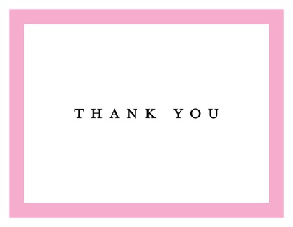 Simple Hot Pink Border Thank You Cards