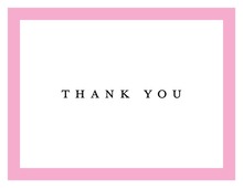 Simply Modern Pink Border Thank You Cards