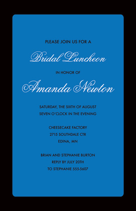 Black Border Navy Blue Invitations