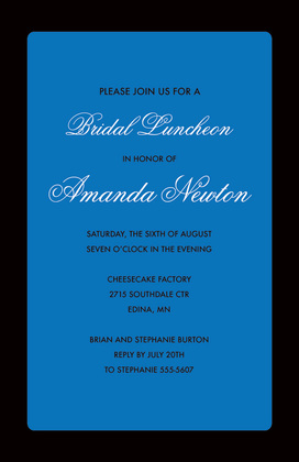 Formal Blue Black Border RSVP Cards