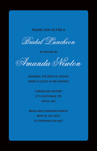 Blue Panel Black Border Business Invitations