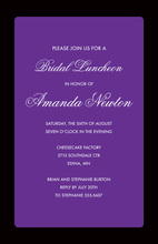 Classic Purple Elegant Black Border Square Invitations