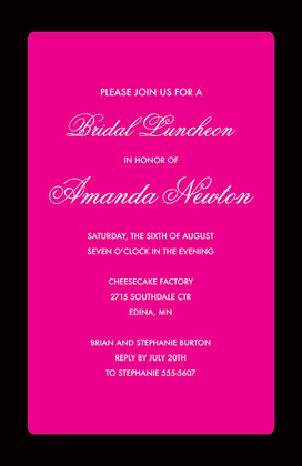 Formal Black Border Sky Blue Party Invitations