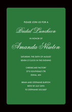 Formal Vines On Green Wedding Shower Invitations