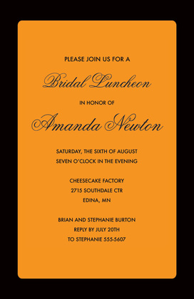 Stylish Yellow Border Party Shower Invitations