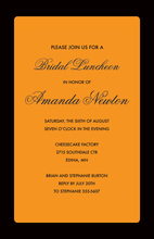 Square Orange In Black Border Invitations