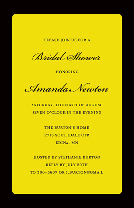 Teal Panel Black Border Invitations
