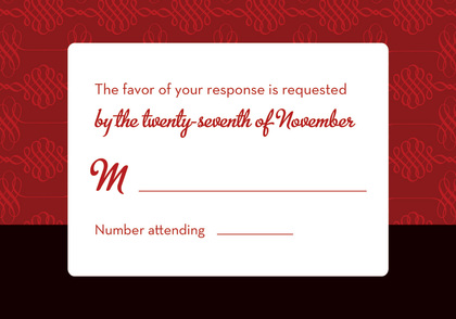 Elegant Swirl Red Enclosure Cards