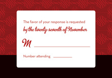 Modern Red Flourish RSVP Cards