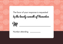 Modern Bookplate Pink RSVP Cards