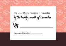 Formal Pink Damask RSVP Cards