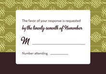 Stylish Green Damask RSVP Cards