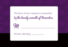 Modern Purple Flourish RSVP Cards