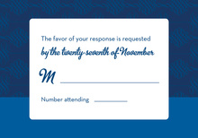 Modern Blue Flourish RSVP Cards