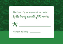 Leaf Green Nouveau Frame RSVP Cards