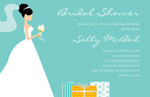 African-American Gifts Teal Bridal Shower Invitations