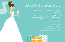 Standing Bride Gifts Teal Bridal Shower Invitations