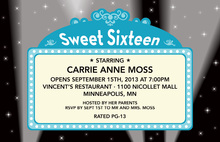 Sixteen in the City Birthday Invitations