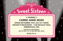 Stylish Sweet Sixteen Invitation