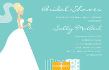 Brunette Bride Gifts Teal Bridal Shower Invitations