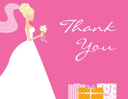 Blonde Bride Gifts Teal Thank You Cards