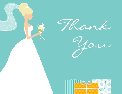 Blonde Bride Gifts Pink Thank You Cards