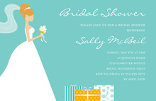 Standing Bride Gifts Teal Bridal Shower Invitations