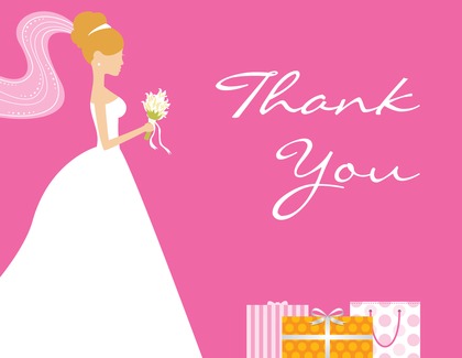 Red-Head Bride Gifts Teal Thank You Cards