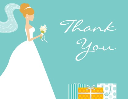 Red-Head Bride Gifts Pink Thank You Cards