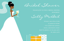 Red-Head Bride Gifts Teal Bridal Shower Invitations