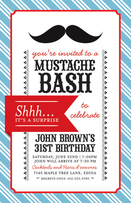 Mustache Bash Thank You Cards