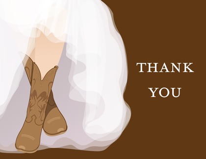 My Special Western Boots Navy Thank You Cards