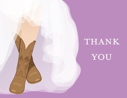 Brown Bridal Boots Thank You Cards