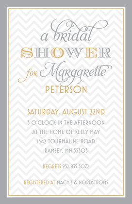 Modern Bridal Waves Zig-Zag Pattern Invitations