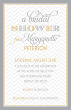 Modern Bridal Script Grey Border Shower Invitations