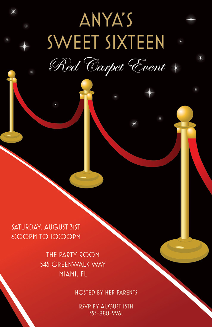 Lovely Classic Red Carpet Invitations