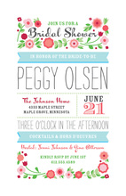 Vintage Flowery Tulips Images Bridal Shower Invites