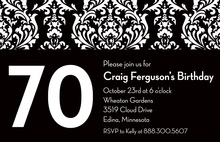 Customize Birthday Black Damask Invitations