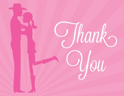 Silhouette Western Couple Thank You Cards