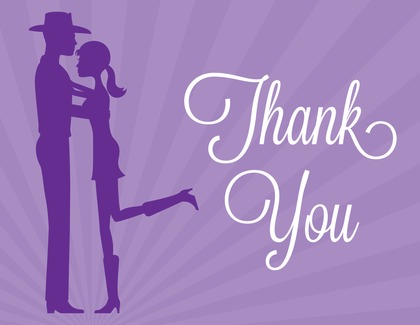 Silhouette Western Couple Thank You Cards