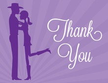 Purple Western Couple Thank You Cards