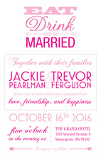 Eat, Drink, and Soon To Be Married Pink Bridal Invites