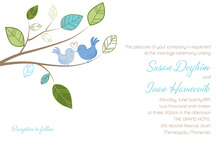 Romantic Birch Tree In Blue Invitations