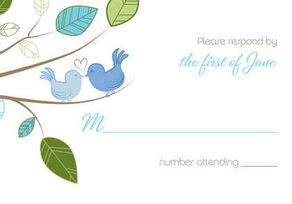 Cuddling Wedding Birds Enclosure Cards