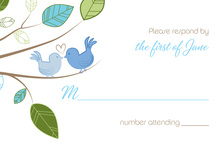 Cuddling Wedding Birds RSVP Cards