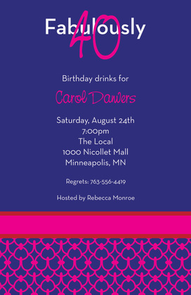 Customize Fabulous Modern Purple Invitations